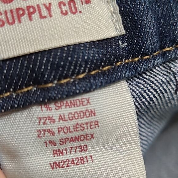 6 LIKE NEW STRETCH DENIM A LINE FULL ACADEMIA BUTTON FLY SKIRT MOSSIMO MEDIUM - Picture 7 of 7